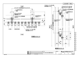 ルーバー縦貼り詳細参考図(胴縁タテ納まり)